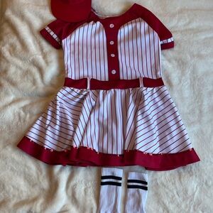 Weissman Red Baseball Dance Costume – Child XXL (XXLC) – Includes Hat & Socks